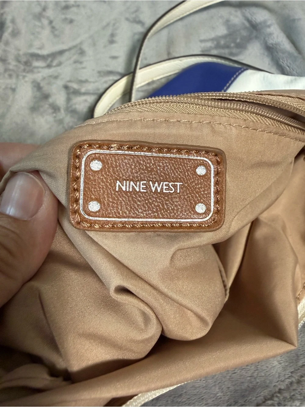 Nine West Blue/White Colorblock Crossbody Purse